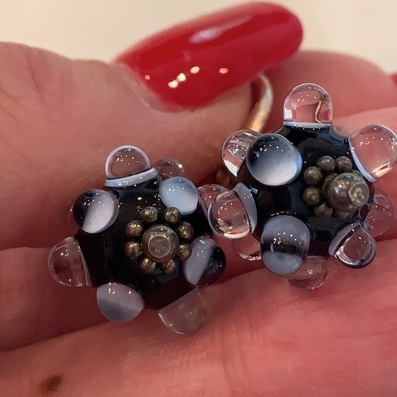 💐5/25 art glass disco ball dangle drop earrings - Picture 4 of 6